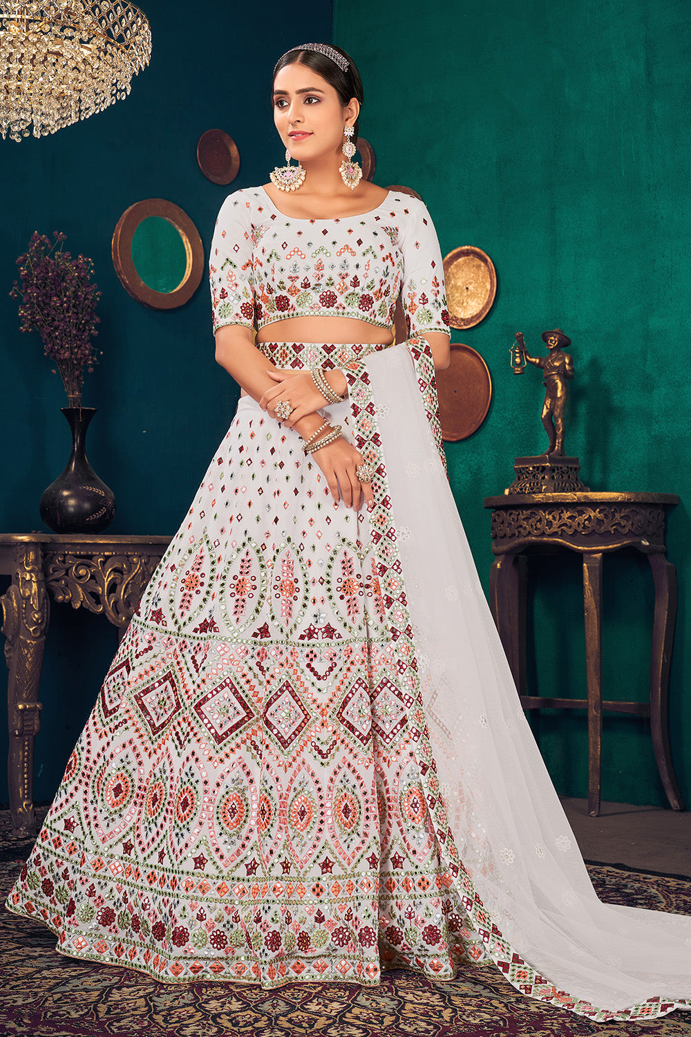 white lehenga choli