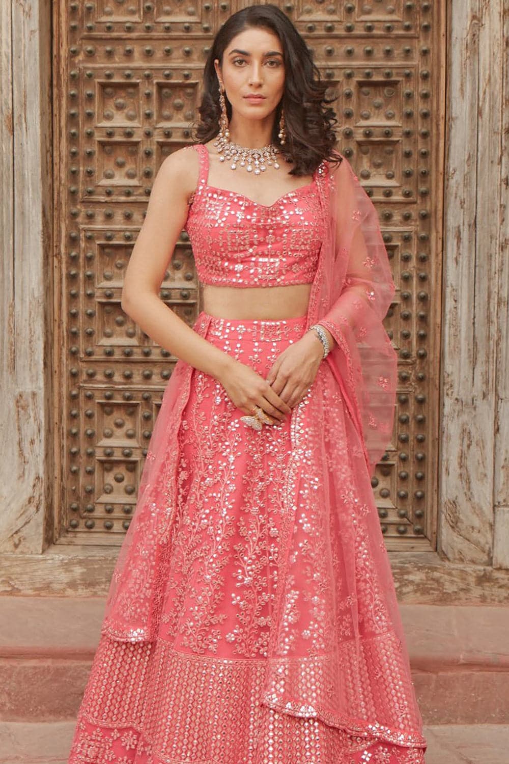 Buy HALFSAREE STUDIO Pink Banarasi silk Latest Lehenga Choli Online at Best  Prices in India - JioMart.