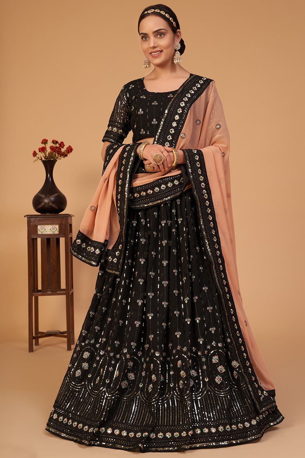 black lehenga