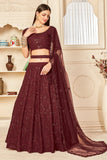 maroon lehenga choli