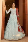 light blue colour lehenga