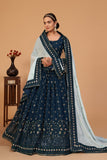 blue lehenga choli