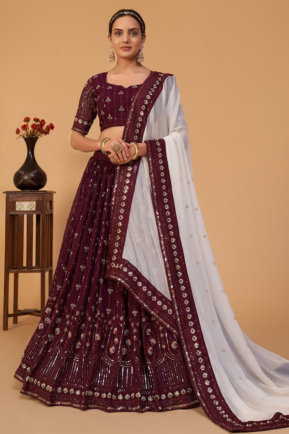 purple lehenga choli