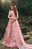 Lehenga Crepe Pink Embroidered Soft Net Lehenga saree online