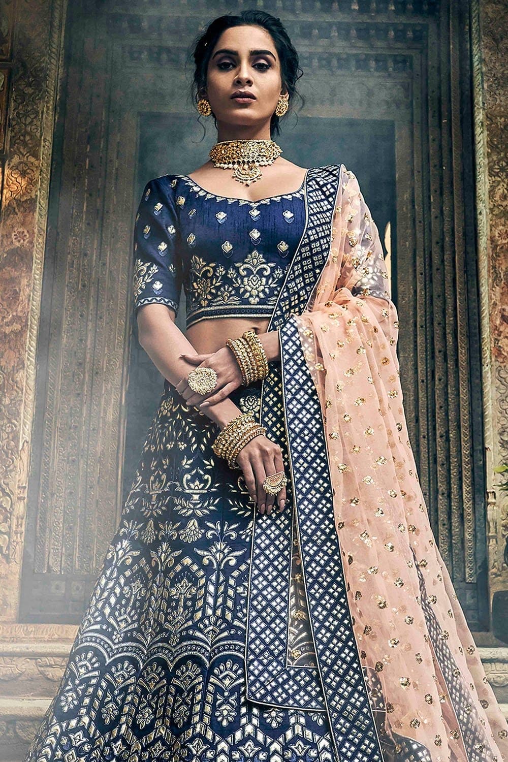 blue lehenga choli