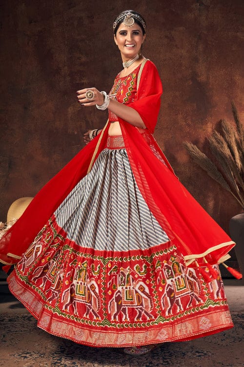 red lehenga choli