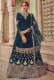 blue lehenga suit