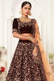 brown lehenga