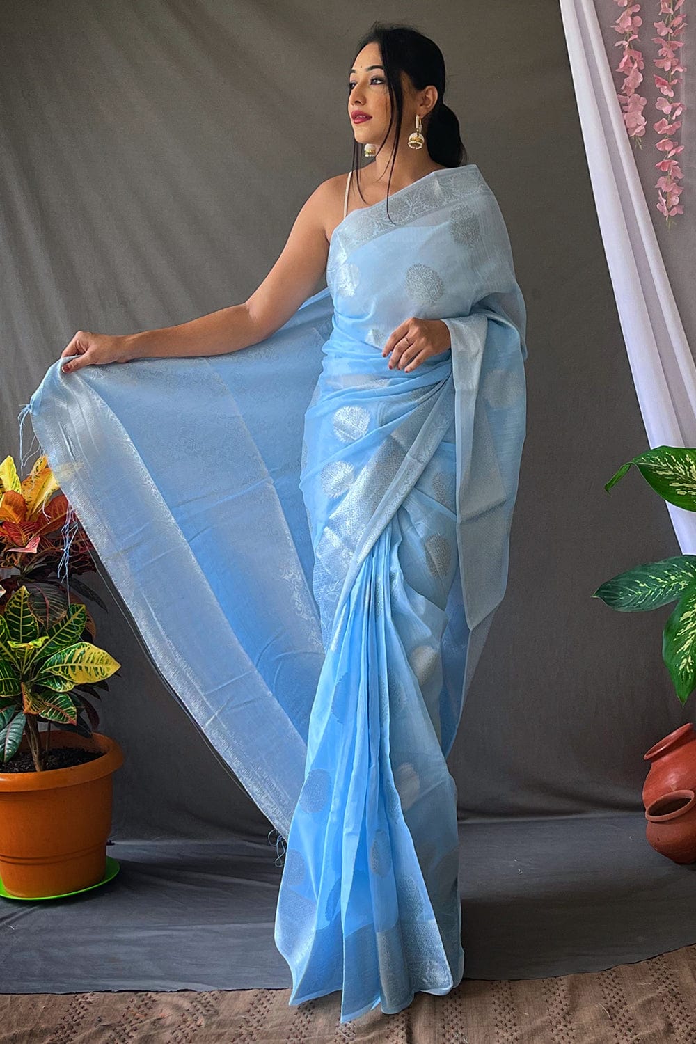 blue saree