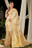 yellow linen saree