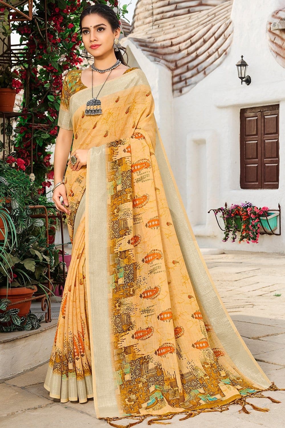 linen saree