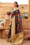 digital print linen saree 