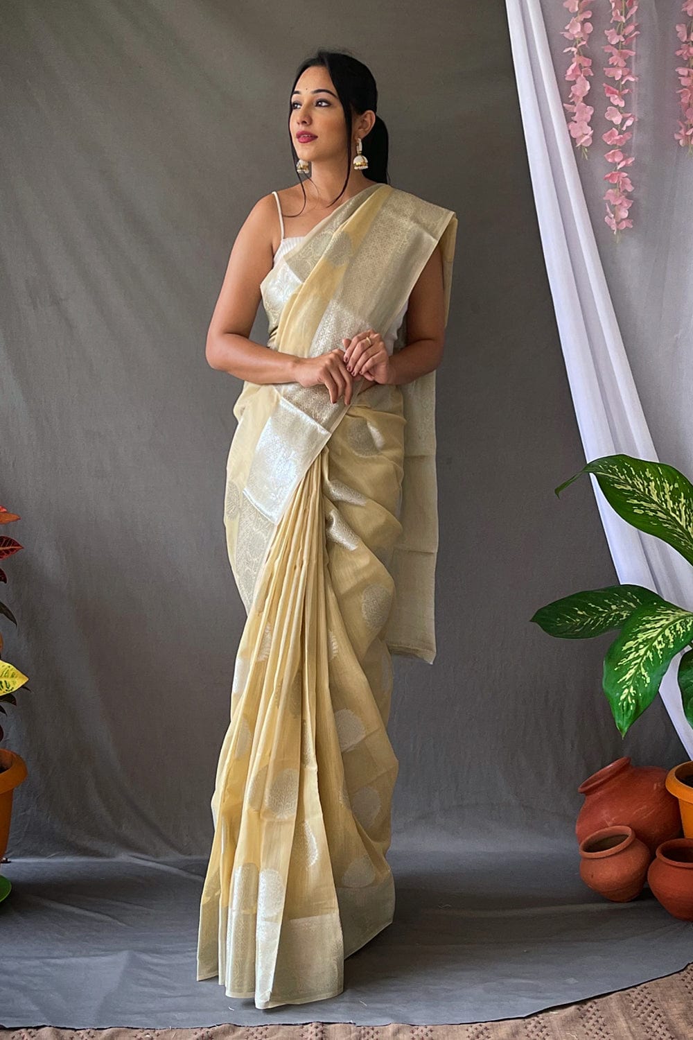 Digital Printed Soft Chanderi Cotton Saree with Banglori Satin Blouse | Cotton  saree designs, Saree trends, Saree look