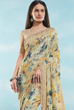 Linen Saree Floral Print Linen Saree saree online