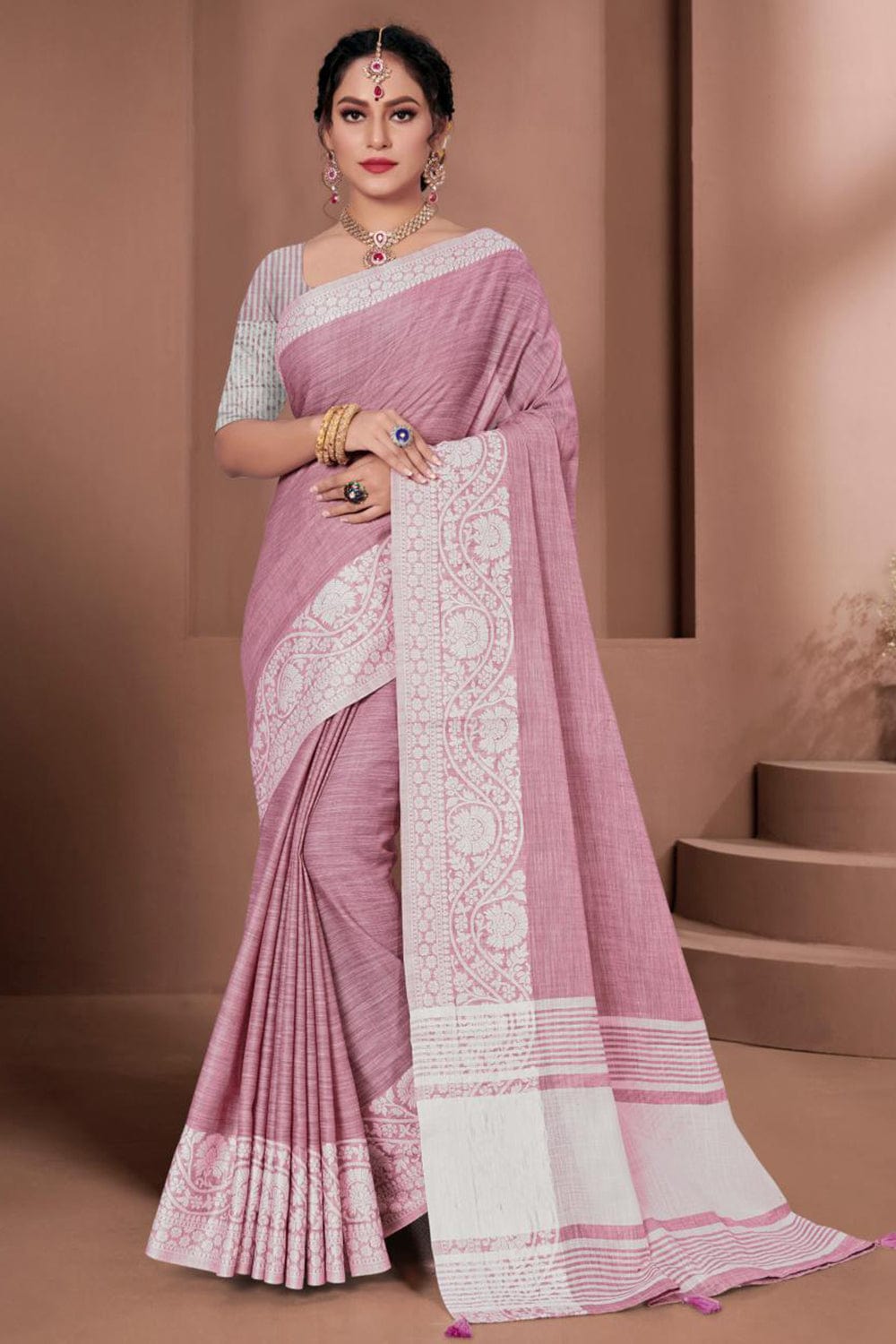 linen saree