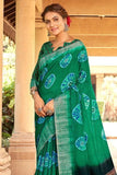 Linen Saree Hunter Green Printed Linen Saree saree online