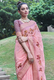 Linen Saree Illusion Pink Printed Linen Saree saree online