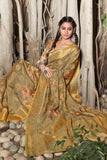 Linen Saree Khaki Brown Zari Woven Linen Saree saree online