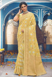 Linen Saree Lemon Yellow Linen Saree saree online