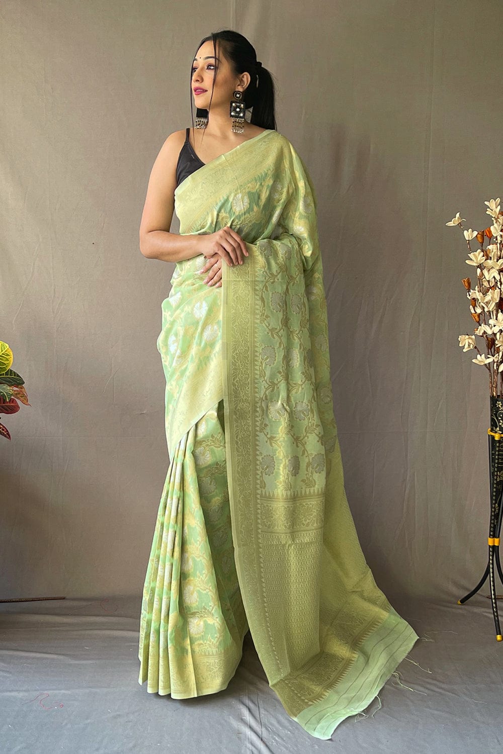 green saree