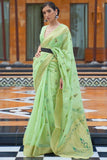 linen saree with blouse design