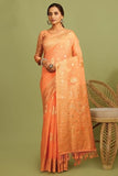 Linen Saree Monarch Orange Linen Saree saree online