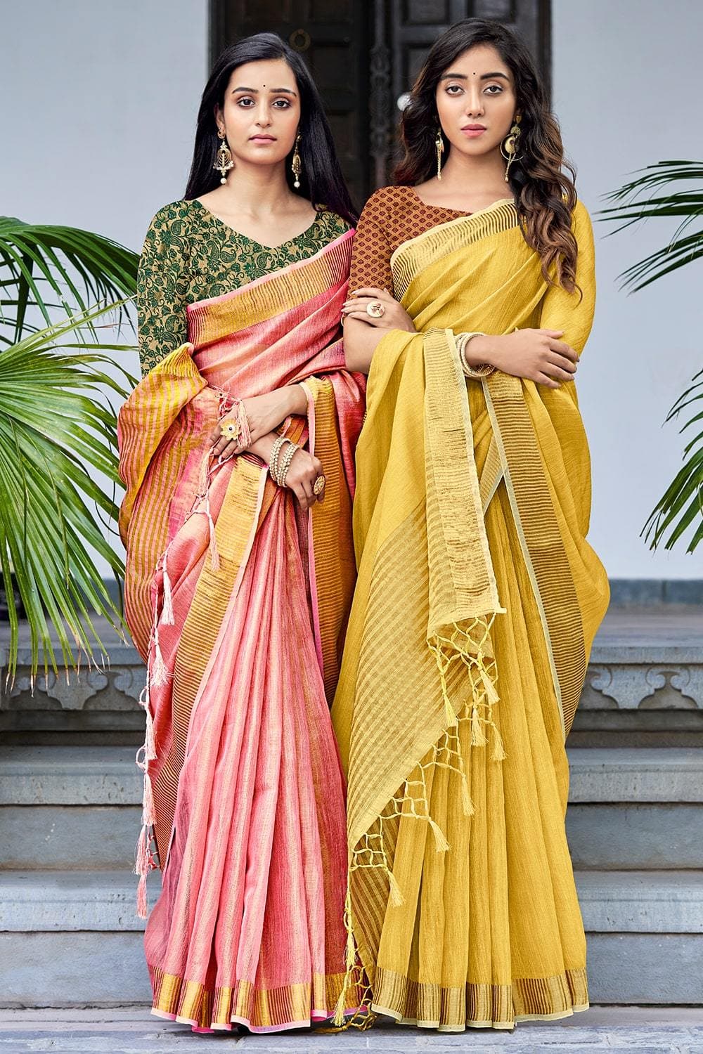 blouse designs for linen saree