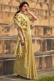 Linen Saree Ochre Yellow Linen Saree saree online