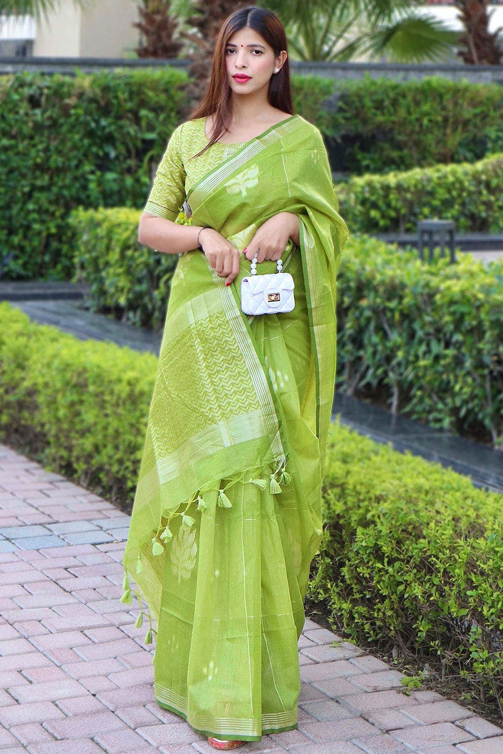 Linen Saree Olive Green Linen Saree saree online