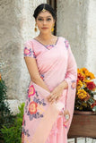 Pale Pink Linen Saree