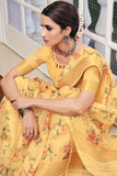 Linen Saree Pineapple Yellow Linen Saree saree online