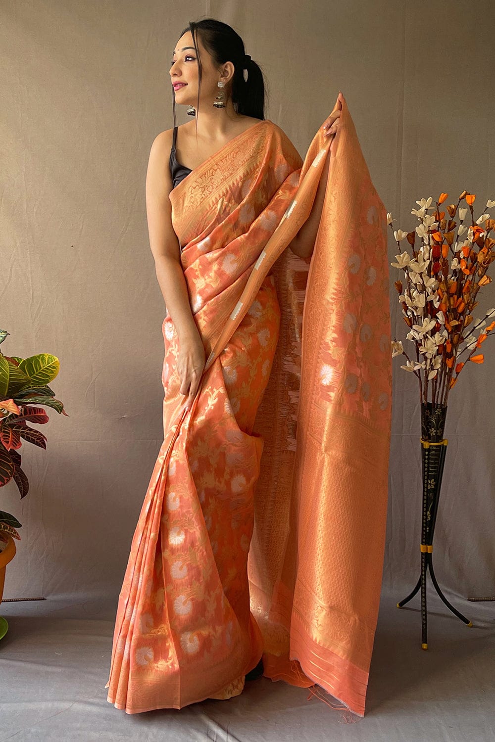 orange saree