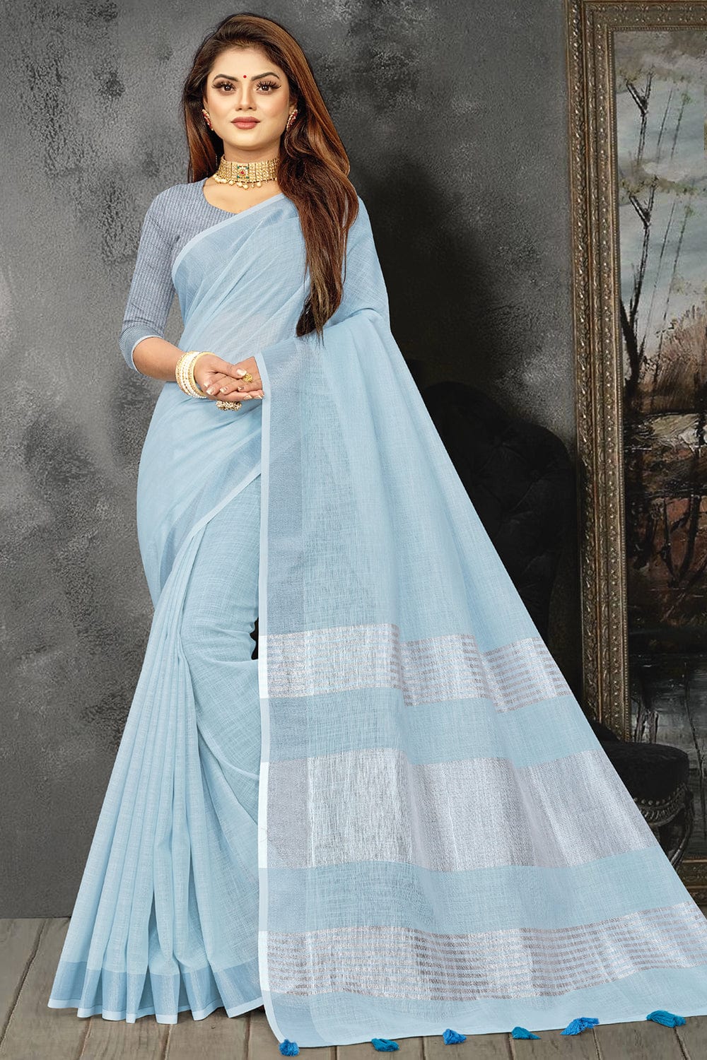 linen saree