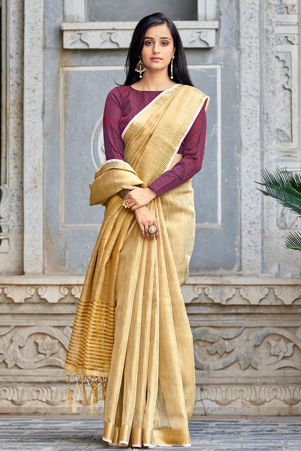 Pure raw silk saree in double shade – Akrithi