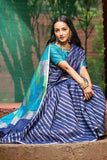 Space Blue Linen Saree