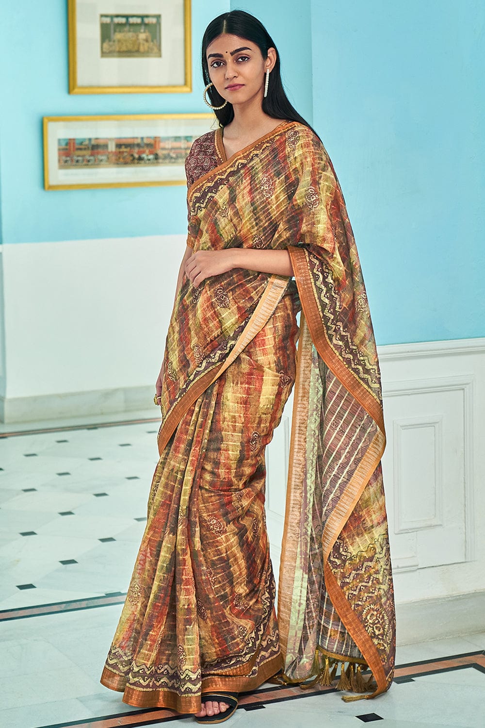 linen saree