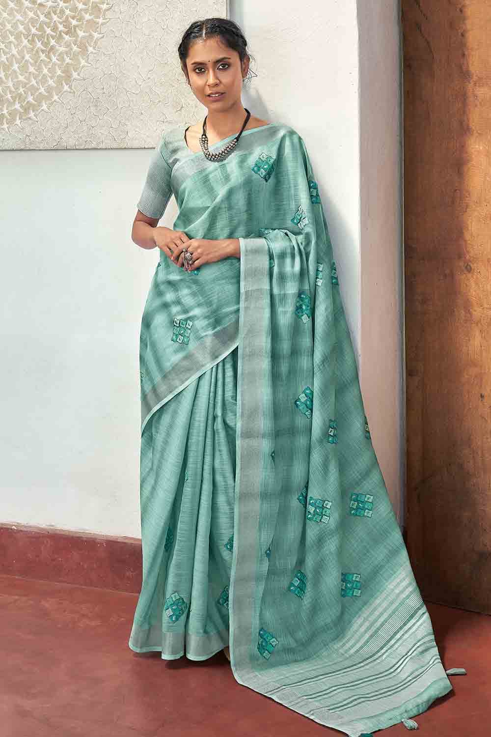 linen saree