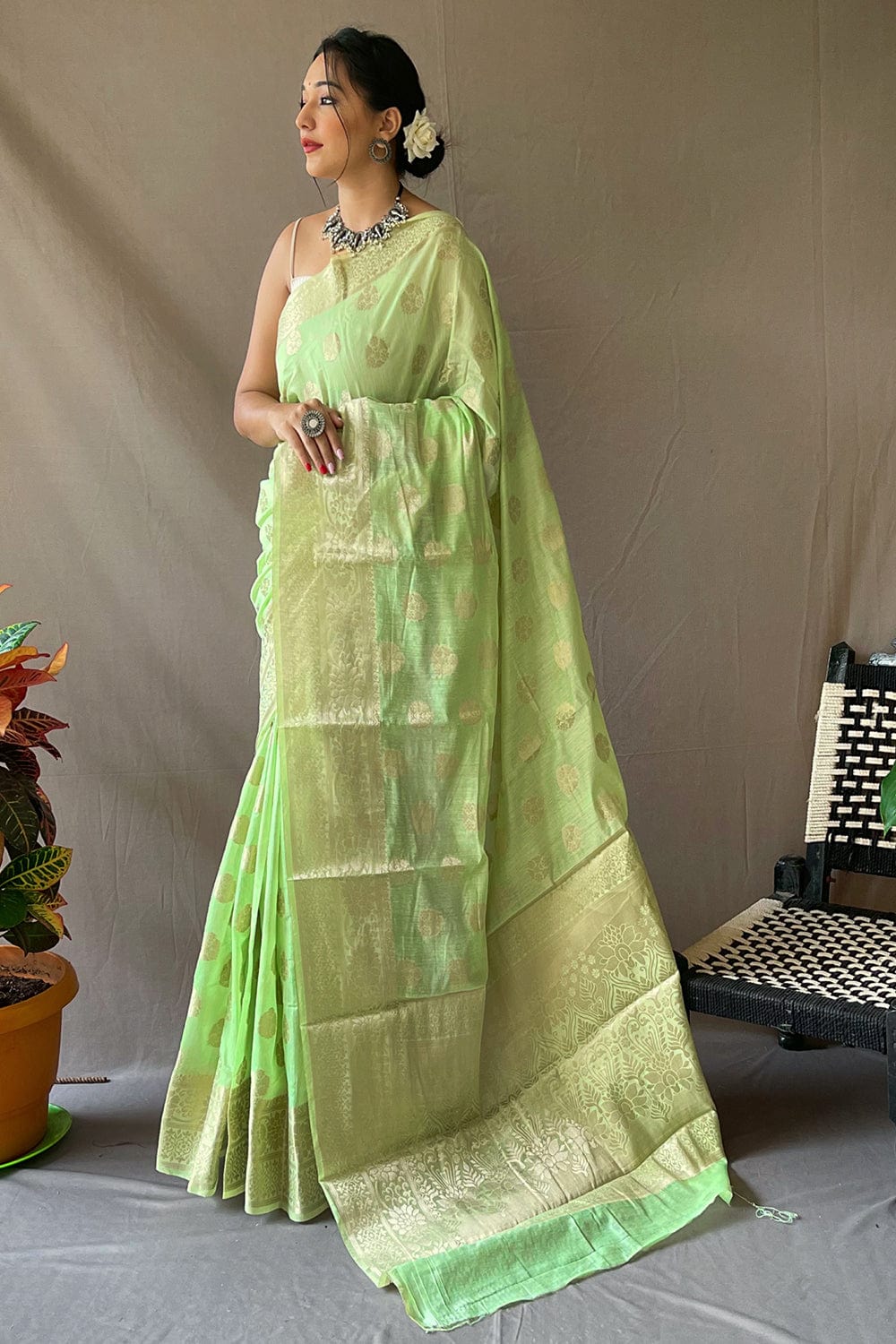 green saree