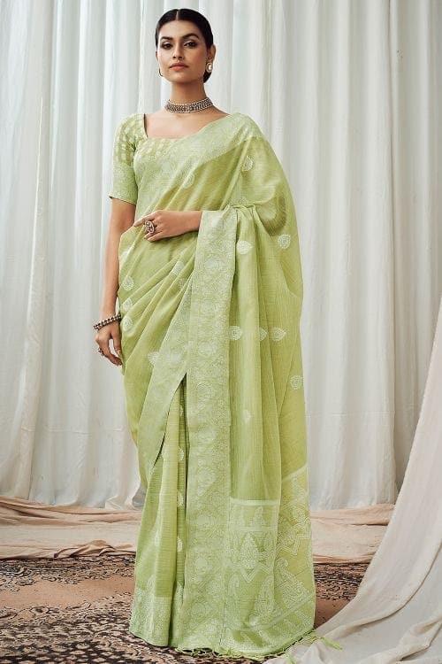 linen saree