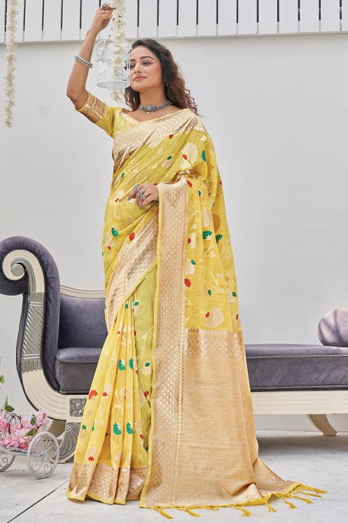 yellow saree