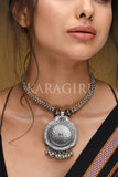 Necklace Broad Silver Plated Thushi Necklace saree online