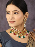 Necklace Flower Headed Multicolor Kundan Necklace and Set saree online