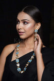 Necklace Fusion Stone Necklace With Earrings saree online
