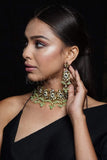Necklace Green Beads Vilandi Necklace With Earrings saree online