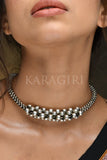 Necklace Kudi Dot Silver Plated Broad Thushi Necklace saree online