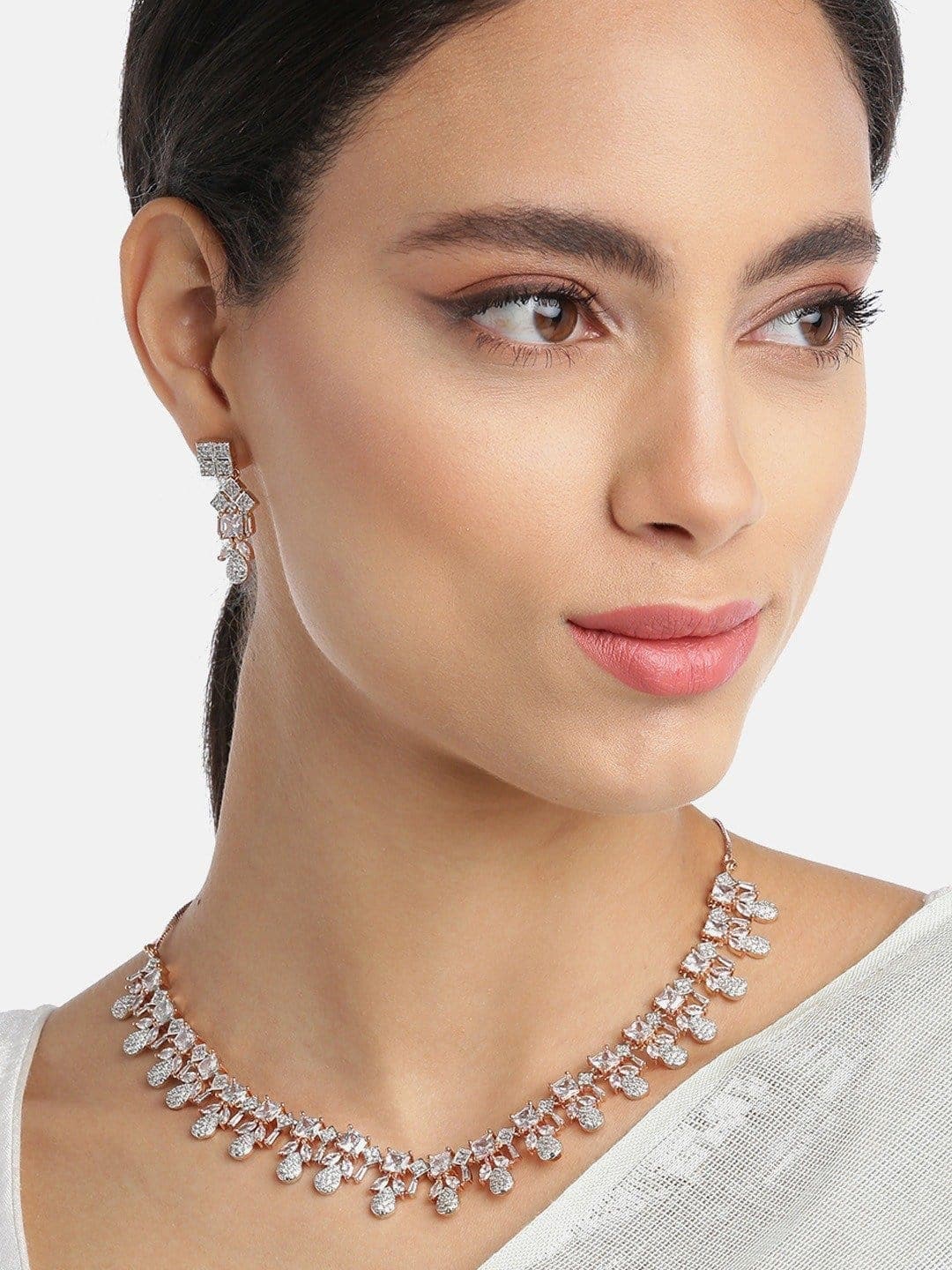 Necklace Mine Diamond Droplet Necklace and Set saree online