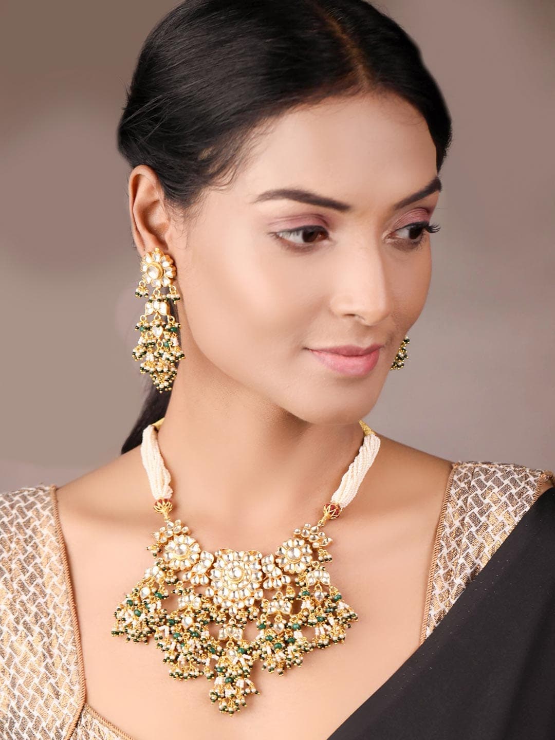 necklace and earrings set gold