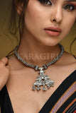 Necklace Triangular Designer Silver Plated Broad Thushi Necklace saree online