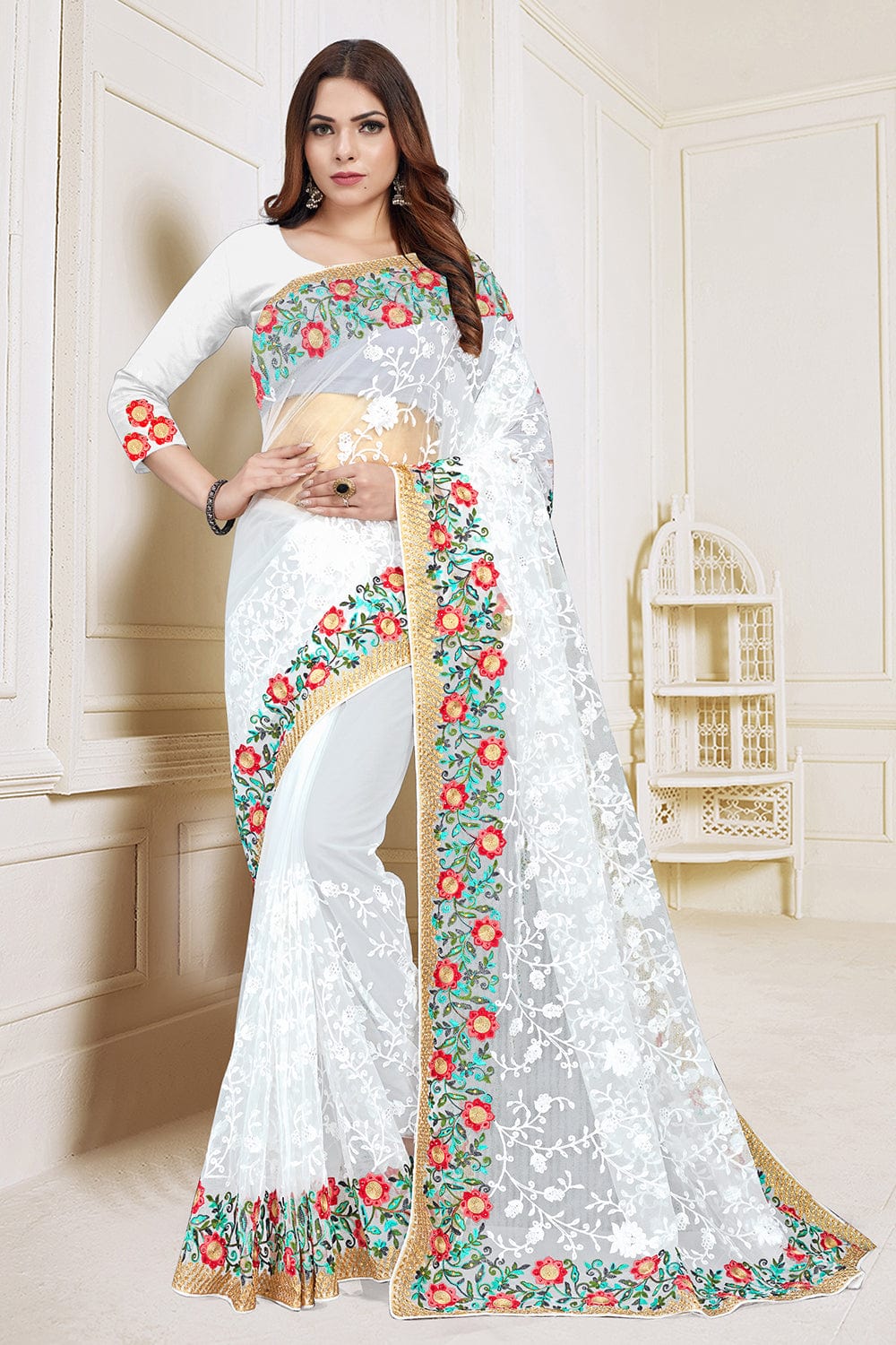 New Collection Kerala Silk White Saree For Women at Rs.1299/Piece in panvel  offer by Dwarkadas Shamkumar