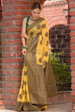 Organza Saree Amber Yellow Organza Saree saree online